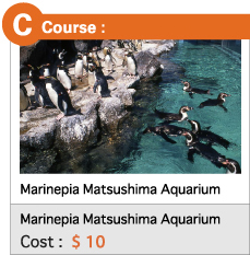 C  Course :  Marinepia Matsushima Aquarium Cost :  $ 10